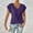 Dark Purple, variant on Women's Knotted V-Neck Elegant Short Sleeve Blouse Lightweight Casual Top for Spring Summer Wine Red,M