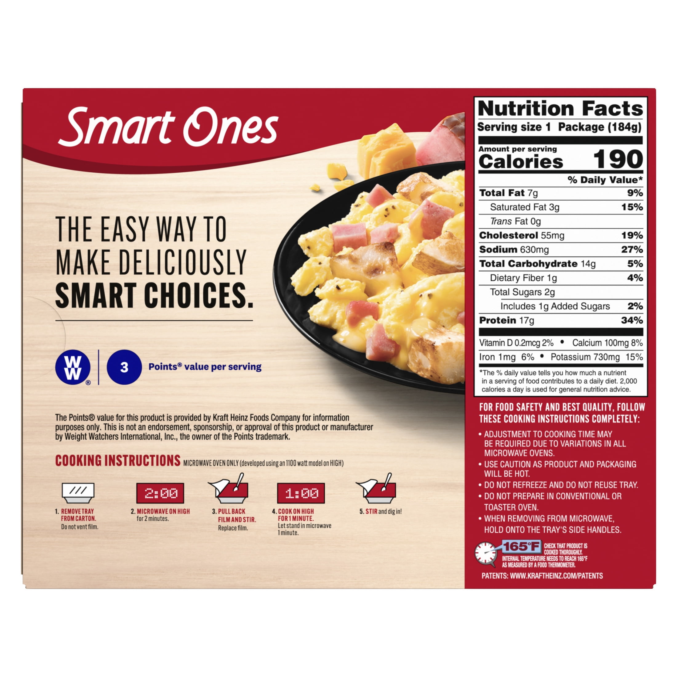 Smart Ones Ham & Cheese Scramble Frozen Meal, 6.49 oz Box