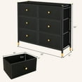 thumbnail image 3 of Costway HCST00036 Fabric Metal PU Leather 6 Drawers Bedroom Dresser, Black 35 x 12 x 30 in, 3 of 10
