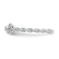 thumbnail image 3 of 14K White Gold Ring Band Themed Diamond Round AA heart, Size 7, 3 of 5