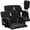Black, variant on 2 Pack Reclining Stadium Seats,Extra Wide Bleacher Seat with Back Support & Padded Cushion,6 Adjustable Angles, Large Pockets, Cup Holders & Non-Slip Mat for Football Games & Outdoor Events