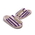 thumbnail image 4 of Domzle Embroidered Womens Mens Slippers Puffy Soft Comfortable Non Slip Slides Winter Indoor Flat Warm House Slippers Pink Wide-5.5, 4 of 5