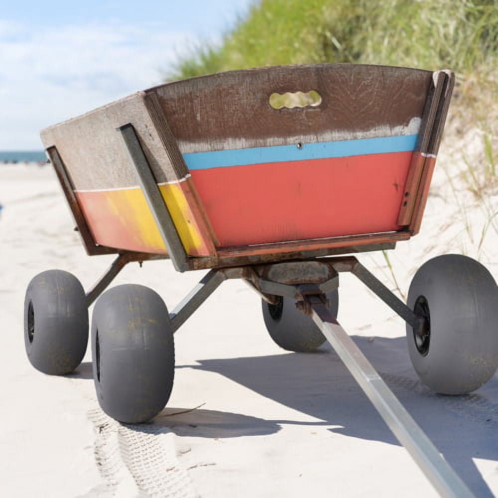 Bonnlo 12" Balloon Wheels Axle Hole 22mm Beach Cart Tires Big Sand Wheels for Beach Buggy, Kayak Trolley, Canoe Dolly, Rolling Walker, Sand Wagon w/Free Air Pump, 2-Pack