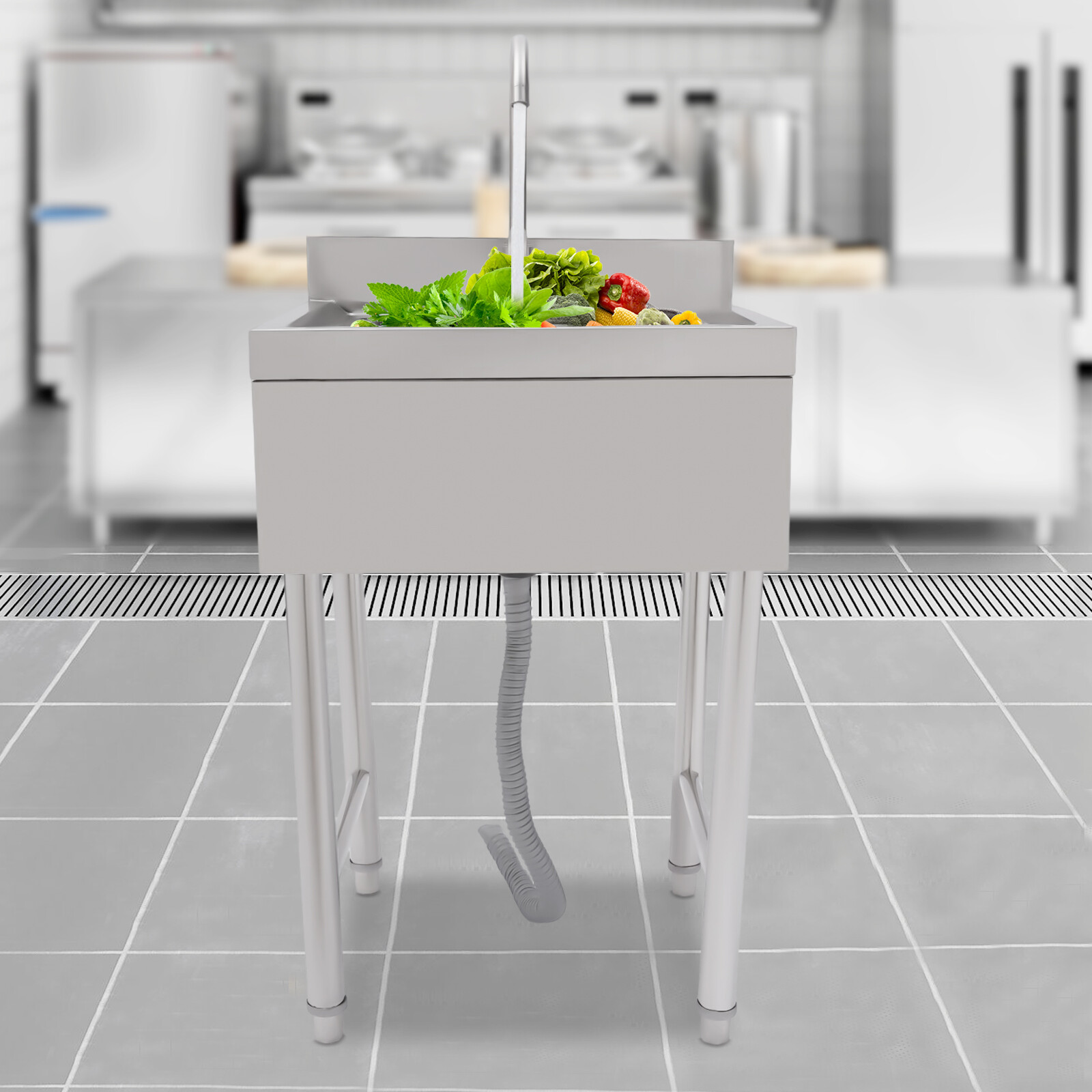 NEW Stainless Steel Kitchen SinkCommercial Utility Sink  1 Compartment w/ Faucet