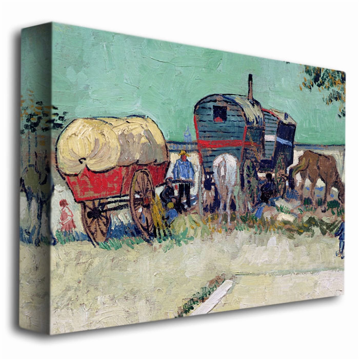 Trademark Fine Art "Gypsy Encampment, Arles, 1888" Canvas Art by Vincent van Gogh