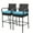 Blue, variant on Bar Stools 30'' Bar Height Outdoor Modern Seat with Blue Cushions, Set of 2 Chairs, Brown Wicker