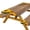 Brown Yellow, variant on Picnic Table Cover with Bench Covers, Camping Essentials, Farmhouse Wood Green Windproof Table Cover, Fitted Tablecloth Cover with Elastic Edge, for Indoor & Outdoor, 3 PCS, 30x72 Inch