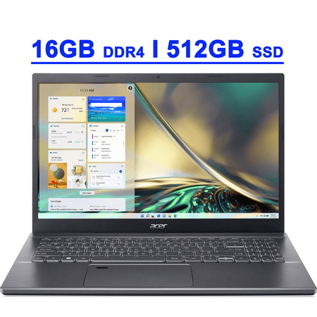 Acer Aspire 5 15 Premium Business Laptop 15.6" FHD LED-Backlit Display Intel Octa-Core i5-12450H Processor 16GB DDR4 512GB SSD USB-C Long Battery Life Win11 Gray