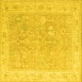 thumbnail image 1 of Ahgly Company Machine Washable Indoor Square Abstract Yellow Modern Area Rugs, 7' Square, 1 of 4