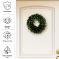 thumbnail image 3 of Pure Garden Boxwood Wreath - 12 inch Round Artificial Greenery Indoor Outdoor, 3 of 8