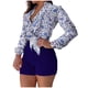 thumbnail image 2 of Ichuanyi liquidación mujeres set de dos piezas estampado con cuello en V tops sólido sólido traje informal ICHUANYI WER202308211176, 2 of 6