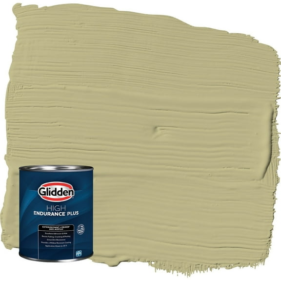 Glidden HEP Cress Green / Green Semi-Gloss Exterior Paint with Primer, 1 Quart
