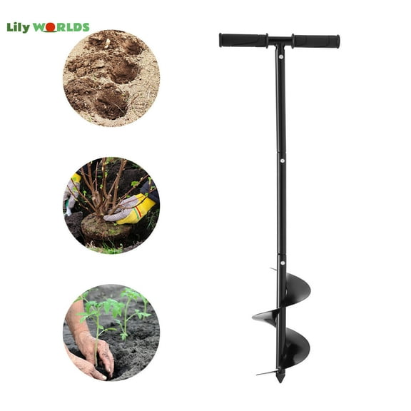Miumaeov 6"inch Manual Auger Drill Bit Garden Plant Flower Bulb Rapid Planter Hole Spiral