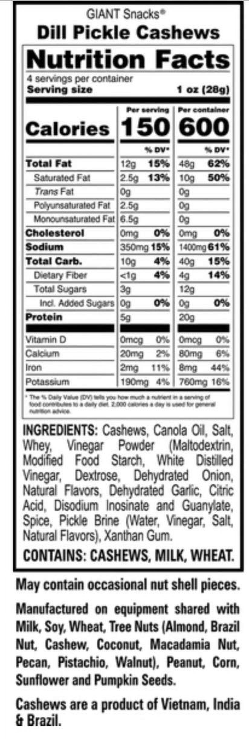 Giant Snacks Fs Giant Cashew Dill