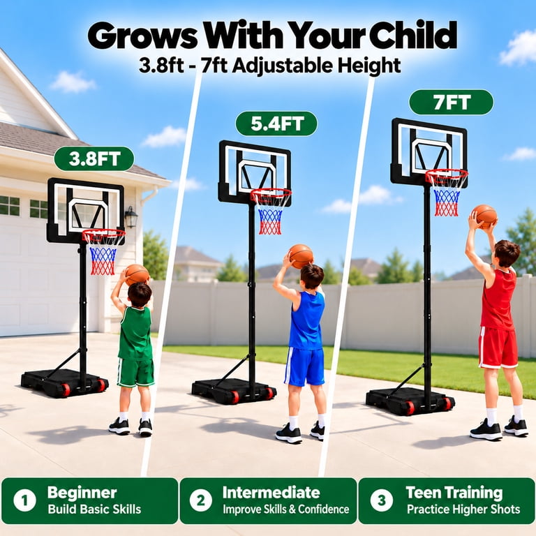 Gvdv Basketball Hoop, 33-inch, 3.8-7ft Adjustable photo 3