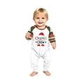 thumbnail image 2 of Yuaguia Family Matching Christmas Pajamas Set, Long Sleeve Raglan Top and Pants Holiday Sleepwear, Green Festive Loungewear, Xmas Gifts Pjs for Party Photo, Baby 3 Months, 2 of 5