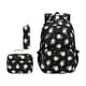 thumbnail image 3 of Mochila con estampado de margaritas, resistente al agua, con múltiples bolsillos, ideal para primaria Negro, 3 of 9