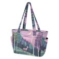 thumbnail image 2 of FORMRS Tote Bag for Women Quilted Large Capacity Travel Work Carry On Shoulder Handbag, Green Night Deer, 2 of 7