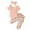 Pink, variant on Pejock Newborn Toddler Infant Baby Girls Clothes Romper Pants Set Summer Short Sleeve Top Printed Pants Bow Headband 3-piece Set, 9-12Months