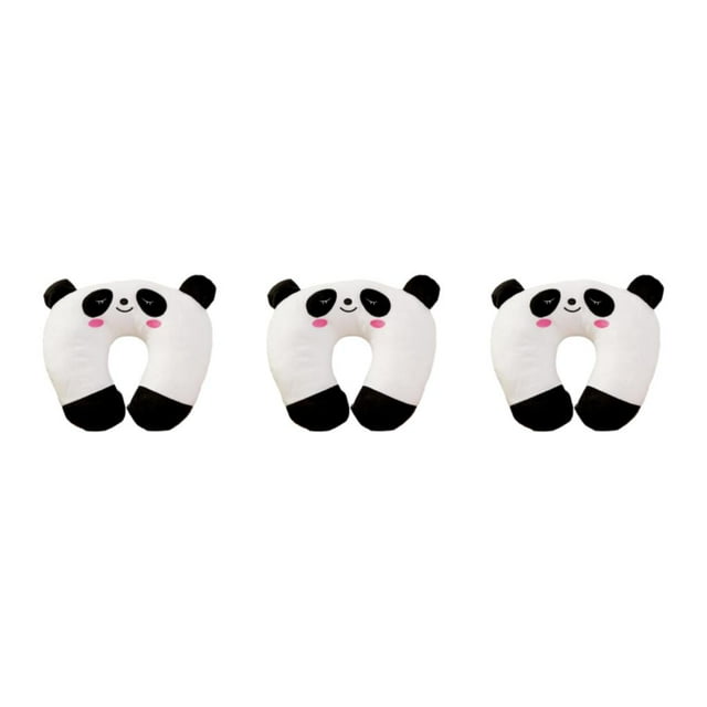 Decodeary Oreillers de Voyage Expérience de Voyage Offrant un Confort Maximal Cadeau Réfléchi Oreillers en Forme de U Oreillers de Voyage panda 26*30cm 3Ensemble