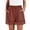 Red #053, variant on Womens Casual Shorts Wide Leg Bermuda Shorts Elastic High Waist Lace Trim Summer Beach Shorts with Pocktes, S