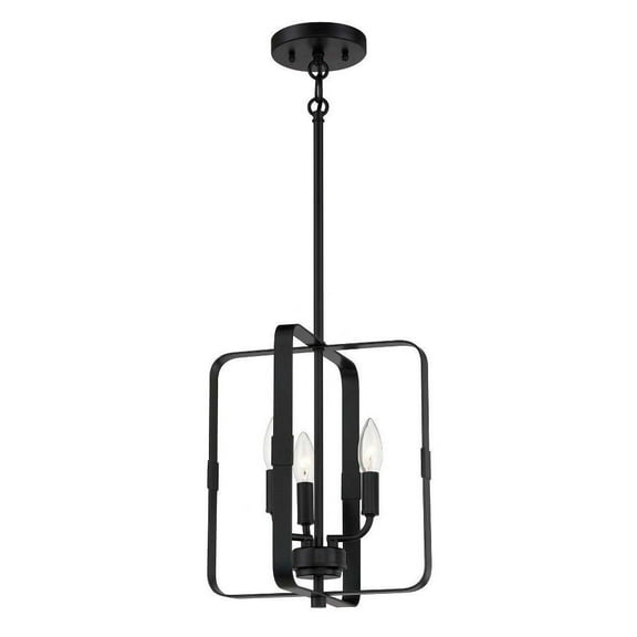 3 Light Foyer in Transitional Style-13.75 inches Tall and 12 Inche Wide-Flat Black Finish Bailey Street Home 139-Bel-4652561