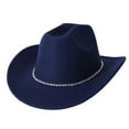 thumbnail image 2 of HJYCHN Glitter Silver Black Cowboy Sun Hat For Women Western Sparkly Rhinestone Design Navy One Size, 2 of 4