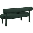 thumbnail image 4 of Meridian Furniture Parlor Green Boucle Fabric Bench, 4 of 7