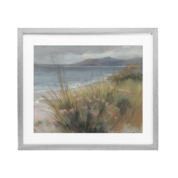 Stupell Industries The Green Valley Beach Gray Framed Print Under Glass, design by Svetlana Aleynikova