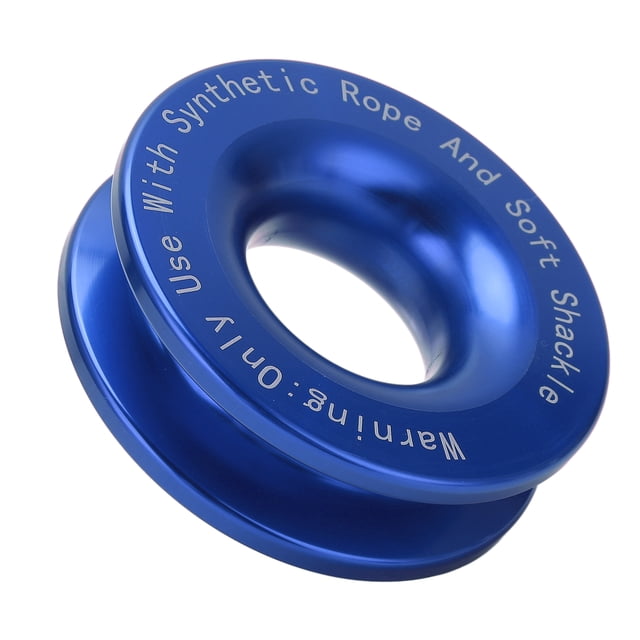 Winch Snatch Recovery Ring 41000lbs Breaking Strength For 7/16in 1/2in Soft Shackle With 3/16in 1/4in 3/8in Ropes Blue
