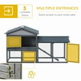 thumbnail image 6 of 58" Gray Rabbit Hutch - Wooden Bunny Cage with Run Area & Asphalt Roof, 6 of 9