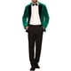 thumbnail image 2 of Chaqueta de traje de terciopelo INSPIRE CHIC para hombres, blazer de terciopelo verde con solapa en contraste para bodas y fiestas, 2 of 5