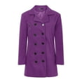 thumbnail image 4 of YDFCWXW Winter Trench Coats for Women's Casual Stand Collar Pea Double Overcoat Purple, XL, 4 of 5