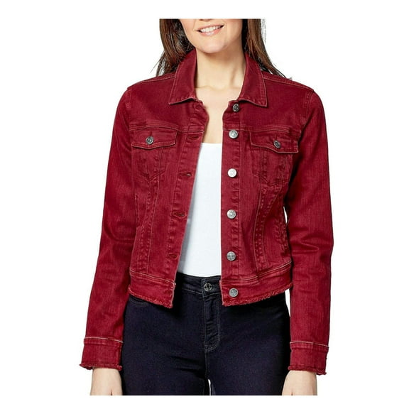 Nine West Holdings, Inc. Nine West Jeans Womens Size Small Denim Sarah Jacket, Cabernet