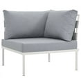 thumbnail image 1 of Modway Fauteuil d'Angle de Patio Extérieur en Aluminium et Tissu, Blanc/gris, 1 of 5