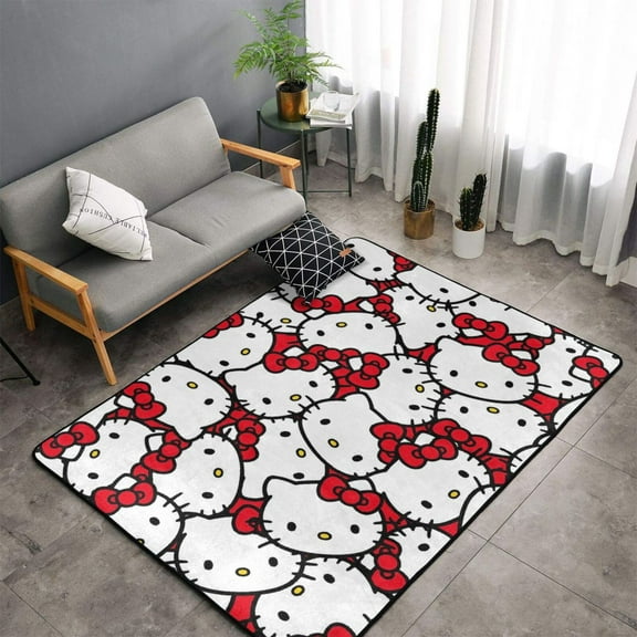 Area Rugs Soft Non-Slip Floor Mats Hello Kitty Carpets Doormat for Living Room Bedroom Decor 60"x39"