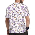thumbnail image 2 of Wukai Lavender Flowers Print Men's Short-Sleeved Mesh T-Shirt,Quick-Dry Short Sleeve Workout T-Shirt-Large, 2 of 8