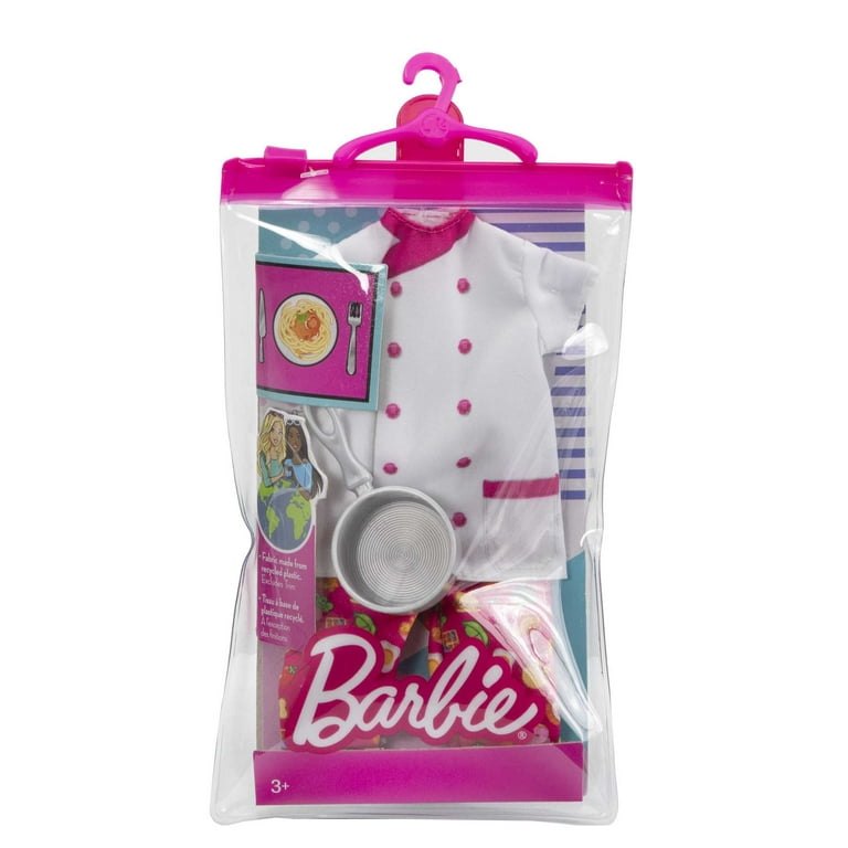Barbie Chef Fashion Pack Clothing Set for Dolls with Jacket Pants Pot Accessory