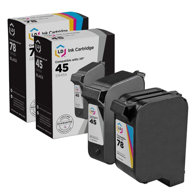 Cartuchos De Tinta LD Compatibles Con HP 45 Y HP 78 Negro Y Color Paquete De 2 Unidades