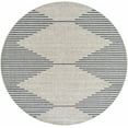 thumbnail image 7 of BoutiqueRugs Hedva Bohemian, Transitional Area Rug - Outdoor Safe - Natural Gray, Black White, Walnut - 5'3" Round, 7 of 7