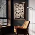 thumbnail image 2 of IDEA4WALL Framed Canvas Wall Art Minimalist Black and Beige Geometric Modern Art Nordic Abstract Pattern Print Contemporary Relax/Calm for Living Room, Bedroom, Office - 24"x36" Natural, 2 of 5