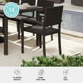 thumbnail image 5 of Martha Stewart Set of 2 Indoor-Outdoor Stackable Patio Dining Armchairs in Brown Rattan Wicker, 5 of 11