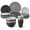 Black Grey, variant on Homienly White Dinnerware Set, 35-Piece Wheat Straw Tableware for 7, Plates Bowls & Cups, Lightweight Reusable Unbreakable Dishes, Microwave & Dishwasher Safe, Wedding & Holiday Hosting