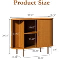thumbnail image 7 of Aisword Sideboard Buffet Cabinet with Storage,Mid Century Modern Fluted Accent Coffee Bar Console Table,Tambour Sliding Doors& Adjustable Shelf for Kitchen, Living Room, Entryway, 40 Inch Yellow, 7 of 7