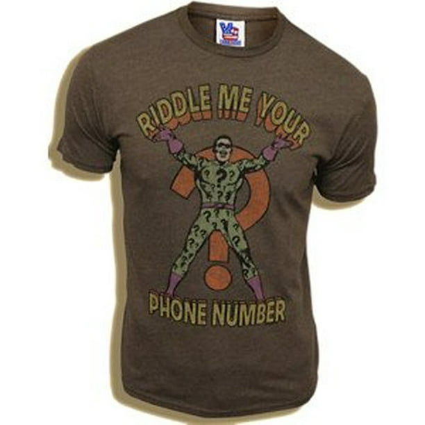 The Riddler Riddle Me Your Phone Number Sable Brown Mens T Shirt Walmart Com