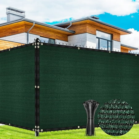 Privacy Fence Screen,Hengu 3x50FT Windscreen Copper Grommets,Privacy Screen Fit for Commercial Fence and Residential Garden Outdoor,Green