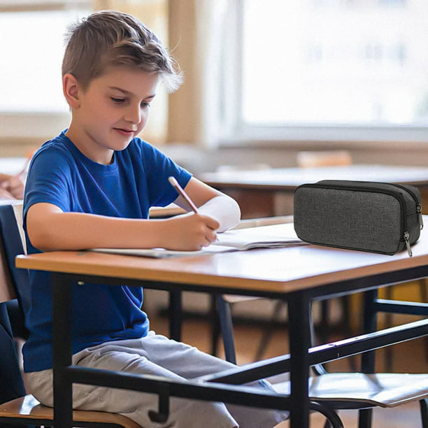 Estuche para lápices de pregrado, organizador de gran capacidad para bolígrafos y teléfono, estuche ligero y portátil con cremallera para útiles educativos, uso diario para educación media y
