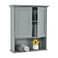 thumbnail image 4 of Resenkos Wall Mount Bathroom Cabinet Storage Organizer with Doors and Shelves-Gray, Wall Cabinet for Bathroom Laundry Room Kitchen, 4 of 6