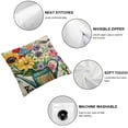 thumbnail image 4 of Acheng Spring Decorative Throw Pillow Covers Set of 2, Coloured Floral Watering Can Pot Bird Daisy Flower Bloom Cushion Case Decor, Spring Summer Farmhouse Plant Botanical Decoration White, 4 of 6