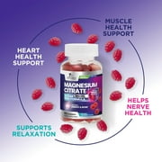 Magnesium Citrate Gummies - Sugar Free - High Absorption & Bioavailability Magnesium Gummy Supplement - Improved Vegan Formula - Supports Bones, Muscles, Calm, Relaxation - Mag Citrate - 60 Gummies